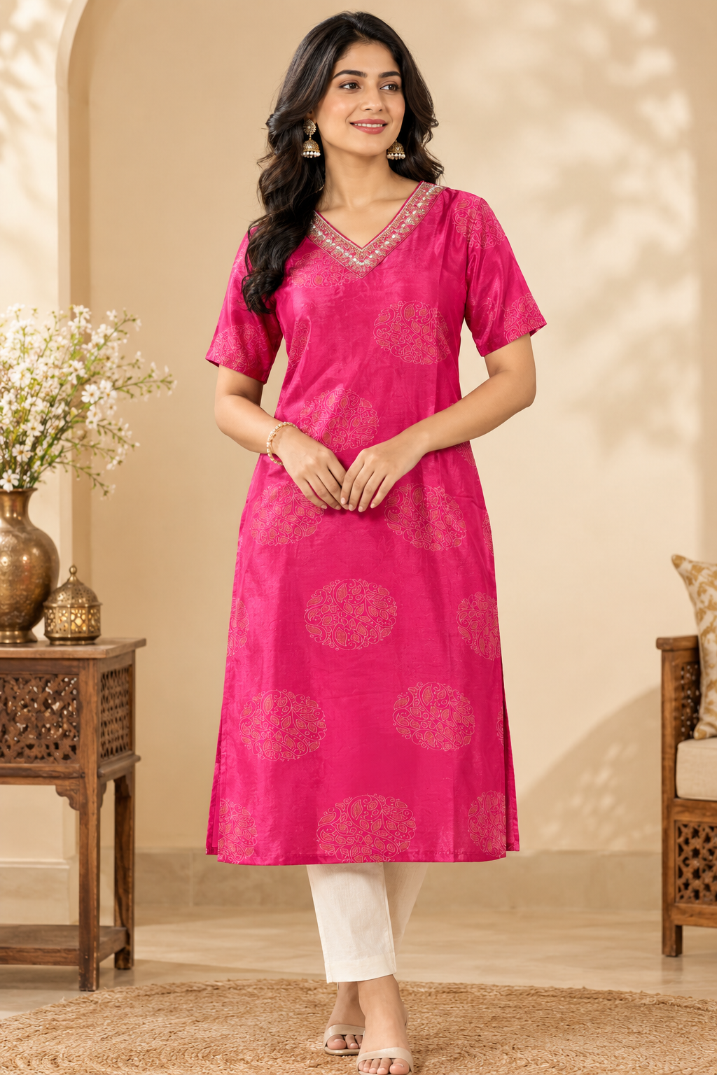 Embroidered Printed Kurti for Women