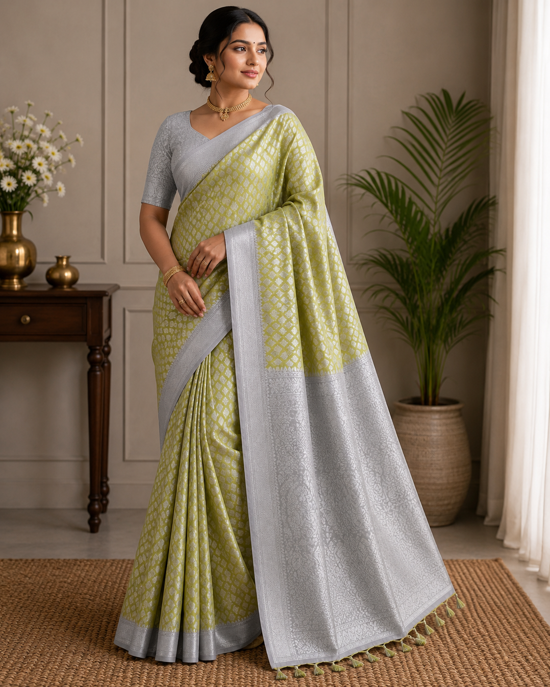 Premium Soft Jacquard Weave Saree with Designer Contrast Pallu