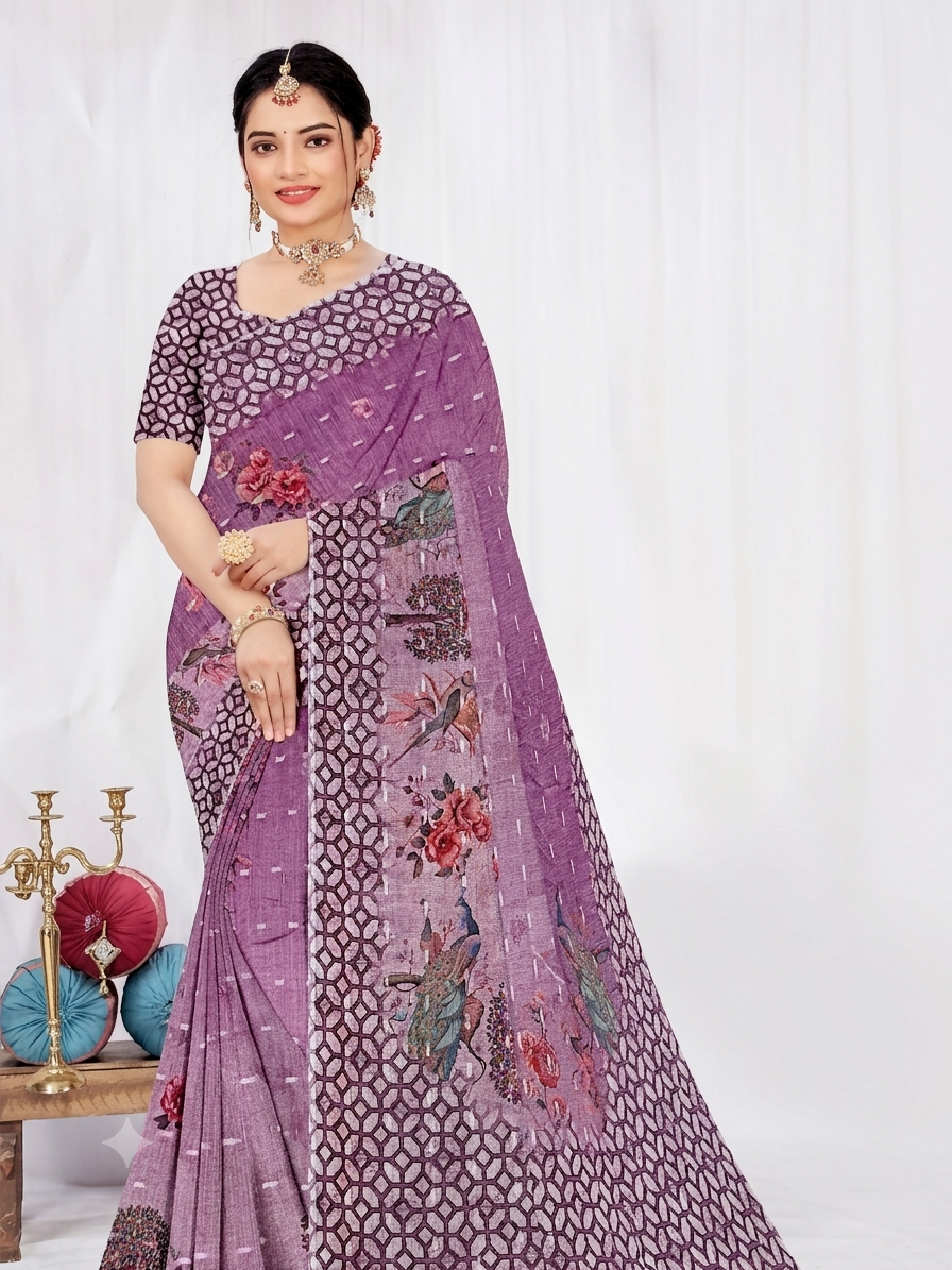 ✨ LINEN JARI BUTTI Saree ✨