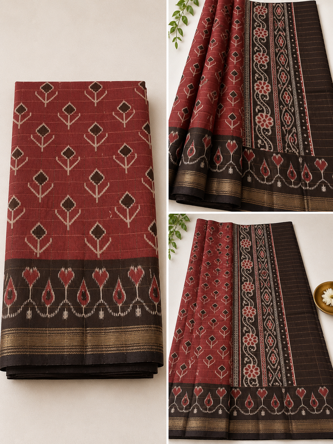 Pochampally Ikat Silk Saree with Woven Design