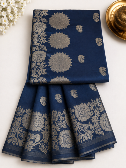 Premium Soft Silk Floral Zari Saree
