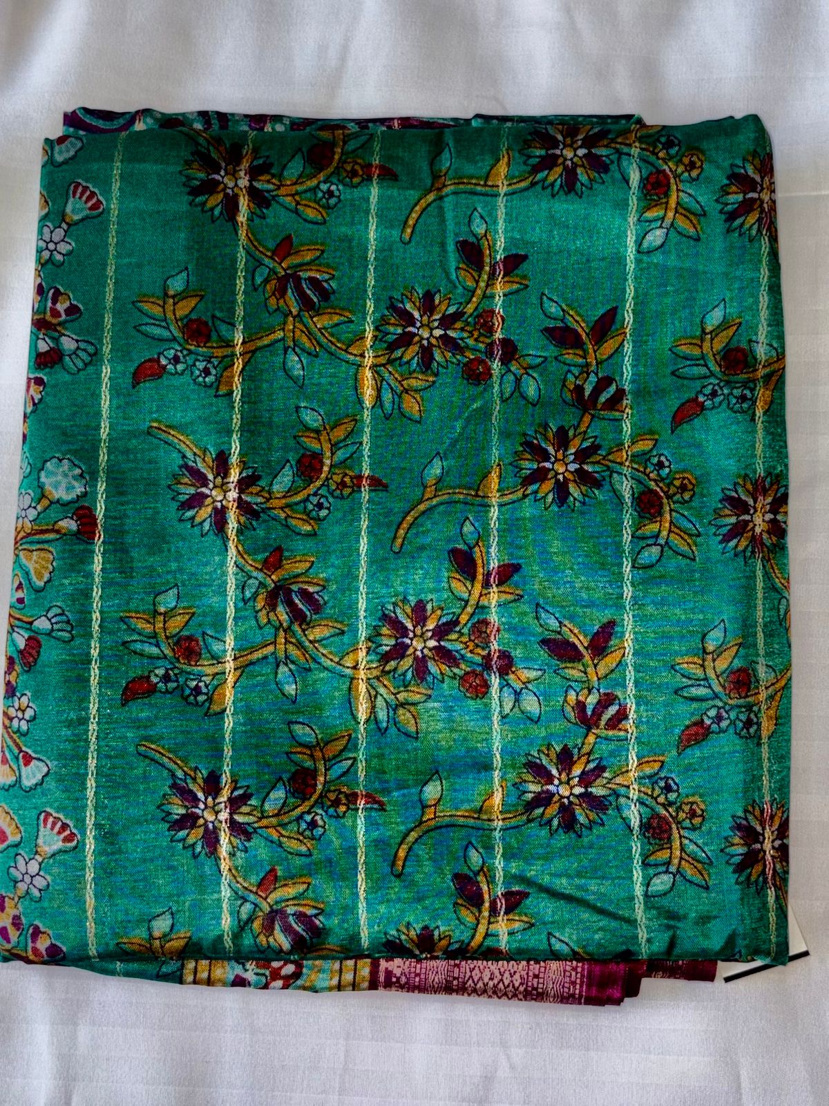 Premium Floral  georgette Silk Saree | Elegant Designer Saree with Rich Border & Pallu