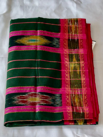Pochampally Cotton Silk Saree | Elegant Ikat Style Saree with Traditional Weave
