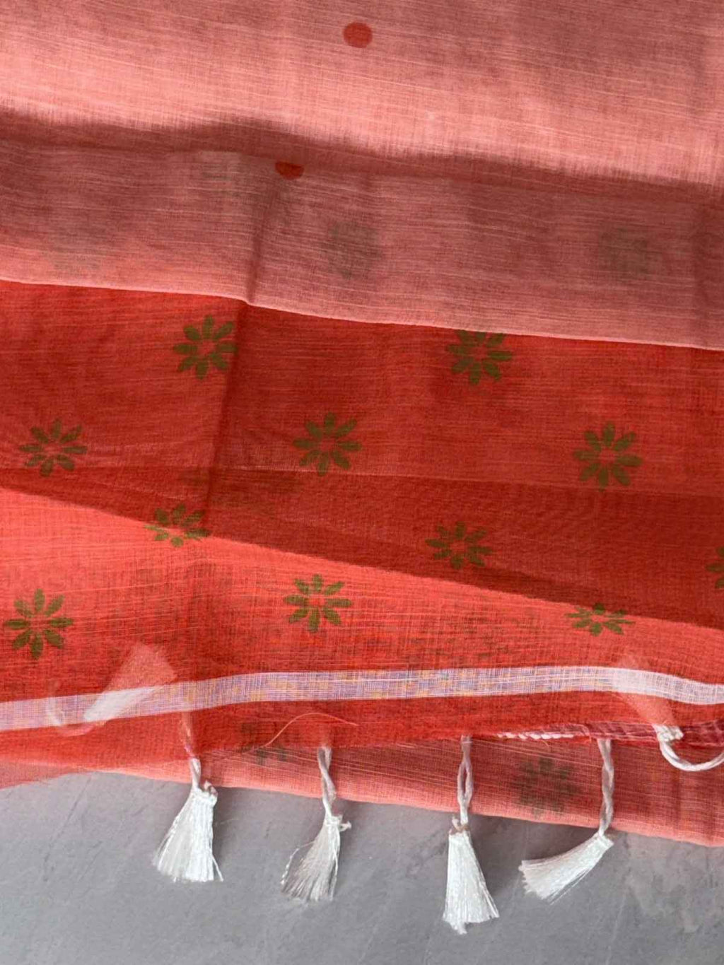 Elevate Your Style with Our Floral Print Linen Cotton Saree - Saree Fusion