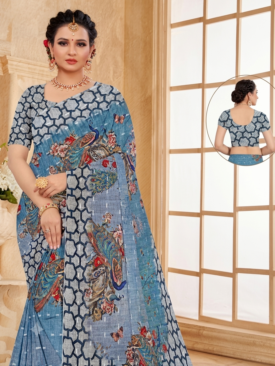 ✨ LINEN JARI BUTTI Saree ✨