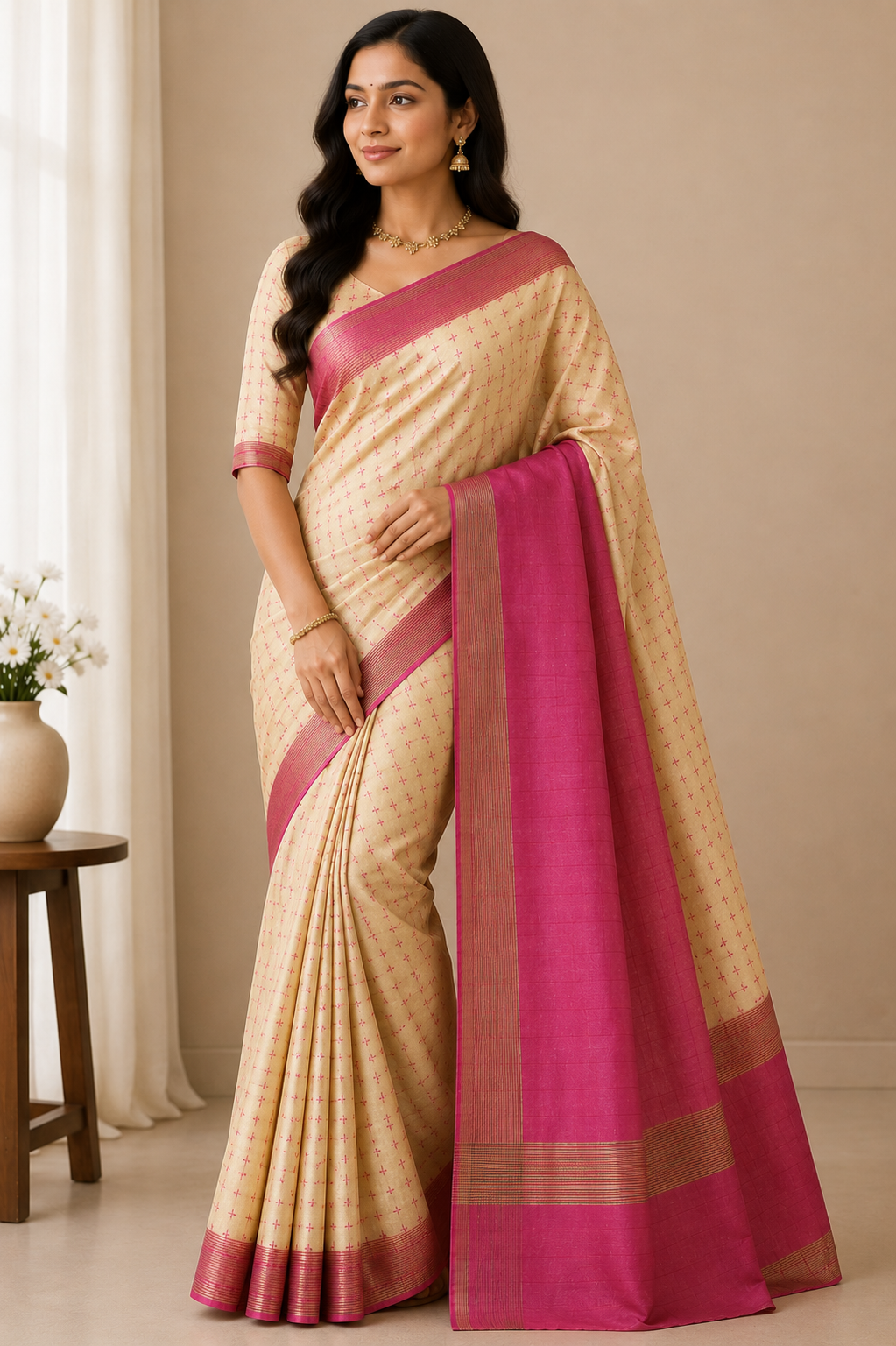 Kanchipuram Pattu Silk Saree with Zari Border