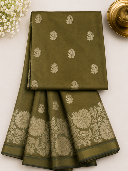 Premium Soft Silk Floral Zari Saree