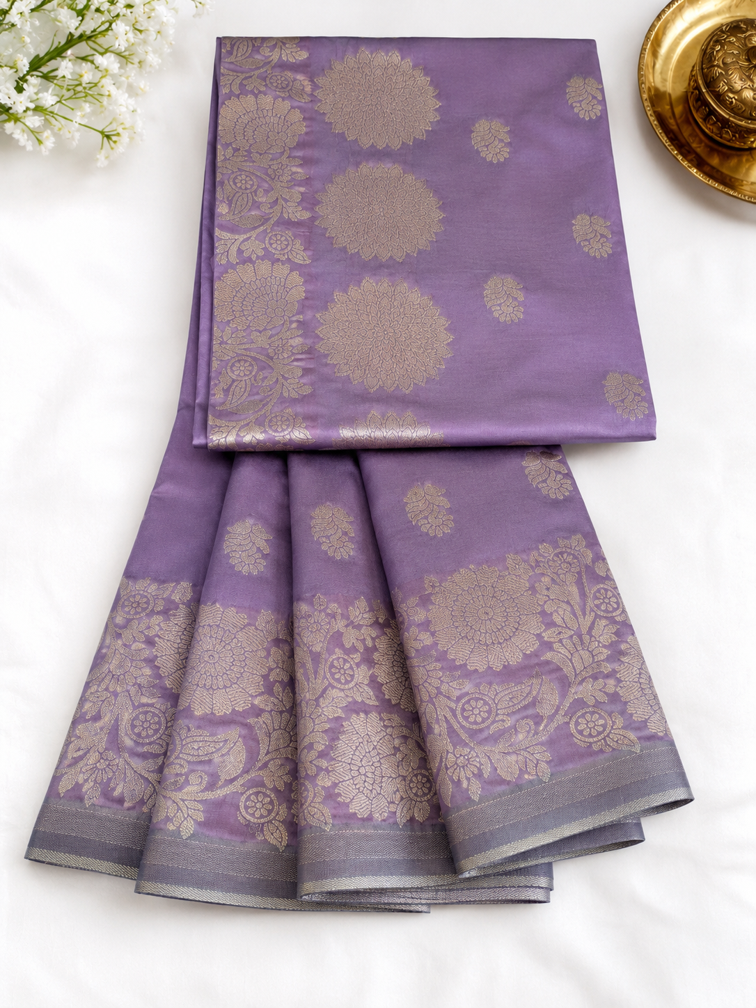 Premium Soft Silk Floral Zari Saree